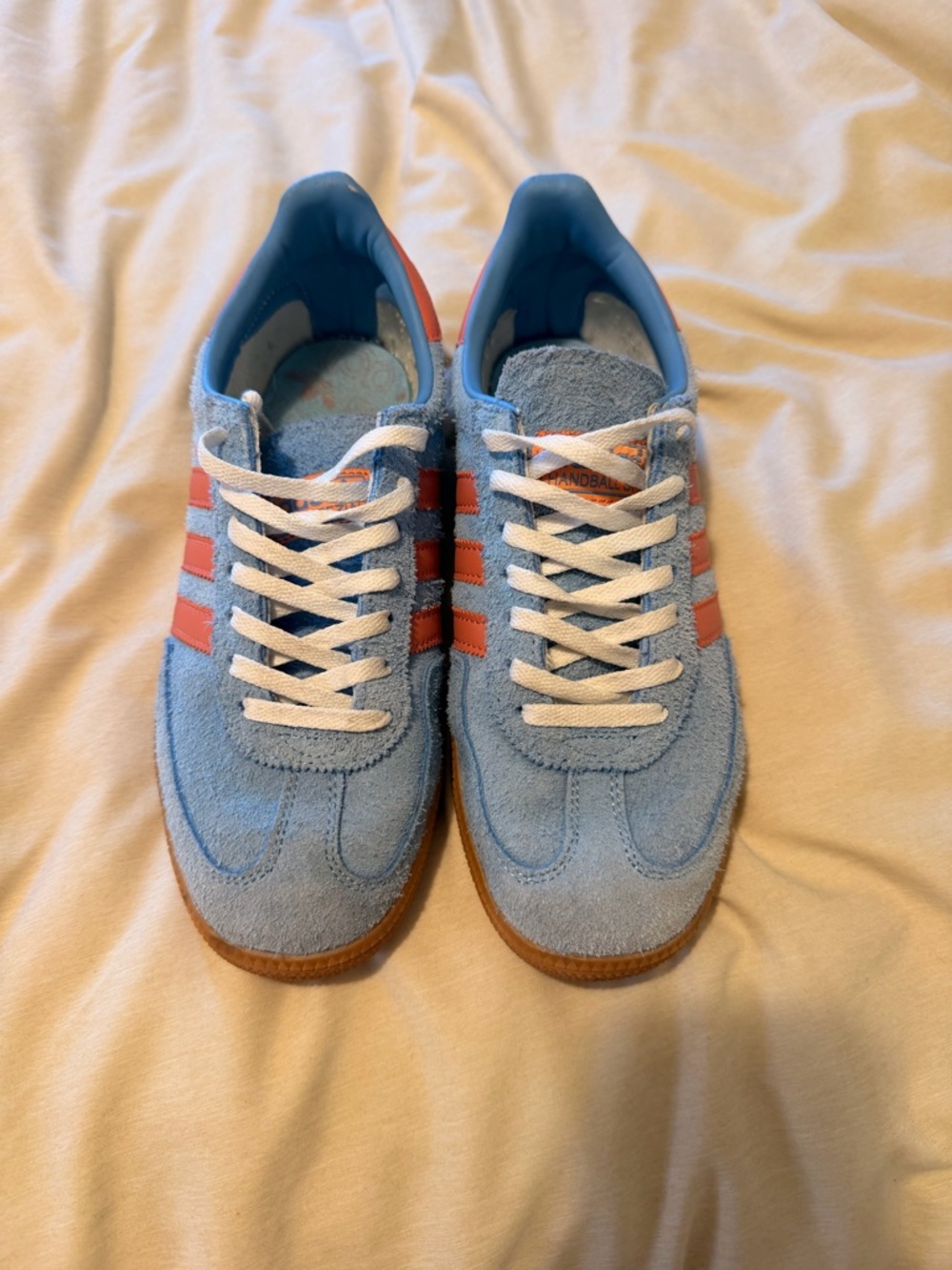 adidas Light Blue and Coral Handball Sneaker